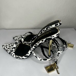 Cow Print Strap Heels(Brand New never worn)